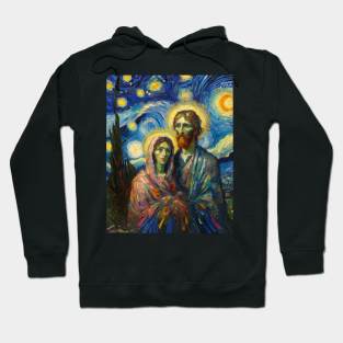 Mary & Joseph in starry night Hoodie